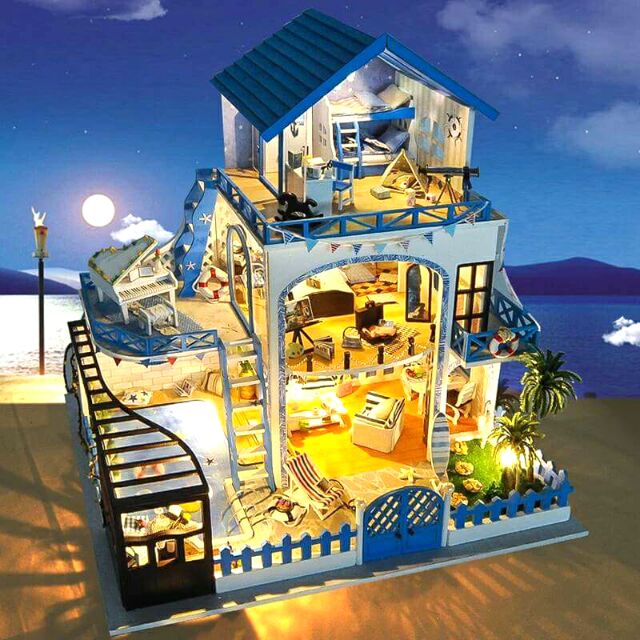 Mô hình nhà gỗ búp bê dollhouse DIY – TB15 Meet Love Sea