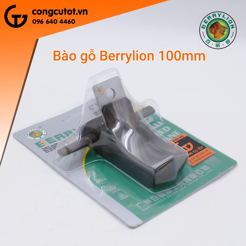 Bào gỗ Berrylion 100mm lưỡi thép gió