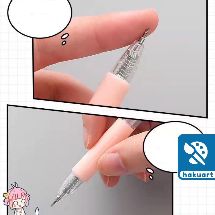 Dao cắt/chạm khắc sticker dạng bút có thể thu gọn màu sắc morandi sáng tạo diy - Họa cụ hakuart