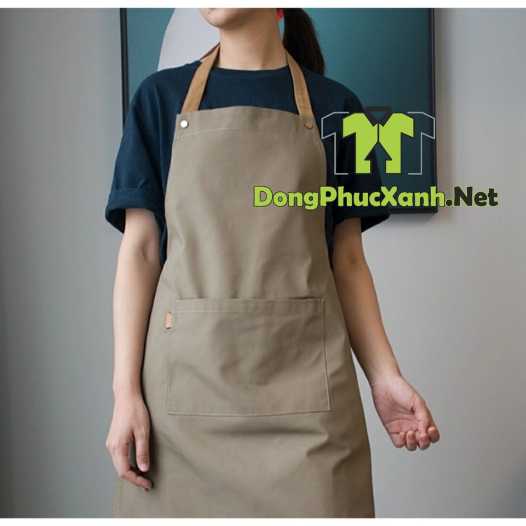 Tạp dề pha chế cao cấp cho nhân viên phục vụ Nam Nữ dây gài nút bấm Tạp dề phục vụ đẹp | BigBuy360 - bigbuy360.vn