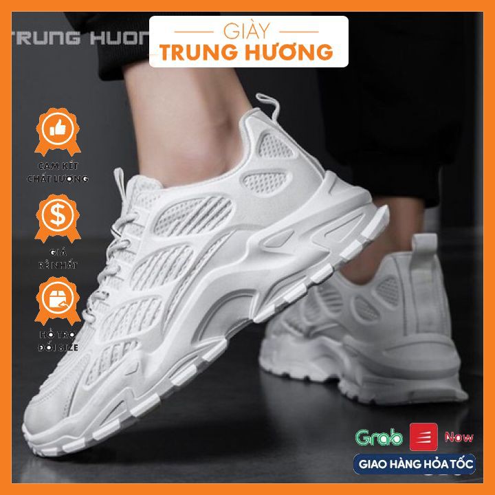 [BÁN LỖ XIN 5 SAO] Giày Thể Thao Nam, Giày Sneaker Màu Trắng - CHÍNH HÃNG, HÀNG CAO CẤP Trung Hương B76 fullbox