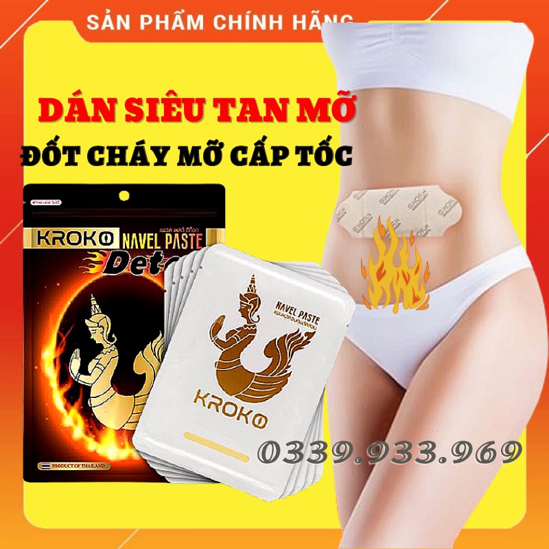 5 Miếng Dán Tan Mỡ Bụng Kroko Thái Lan Navel Paste