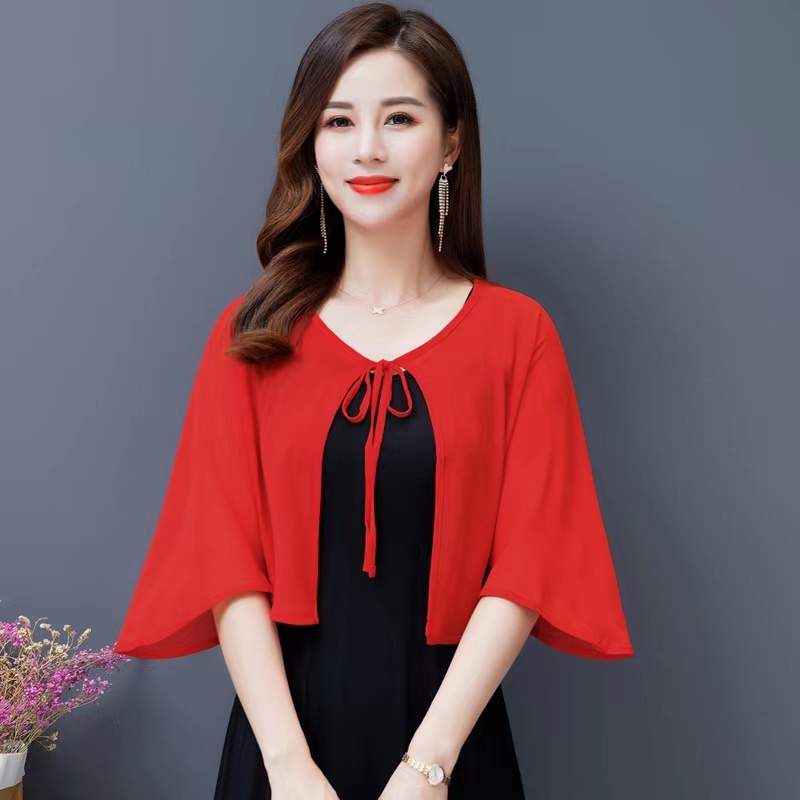 Áo Khoác Voan Ngắn Mỏng Chống Nắng Cho Nữ