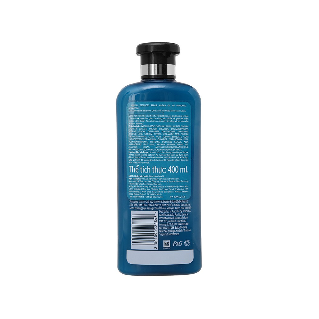 Dầu Gội Chiết Xuất Tinh Dầu Argan Herbal Essences 400ml