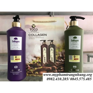 Cặp Dầu gội Xả Collagen TOCO Italia