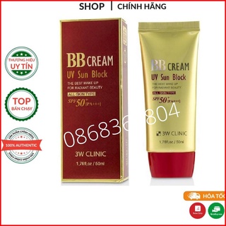 Kem nền trang điểm chống nắng BB Cream UV Sun Block 3W Clinic Hàn Quốc 50ml