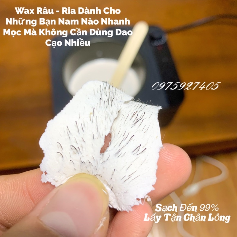 [Sáp siêu bám lông Coconut &amp; Trong suốt] 100G Sáp wax lông cao cấp + Mỡ trăn dưỡng da + tặng kèm que gỗ