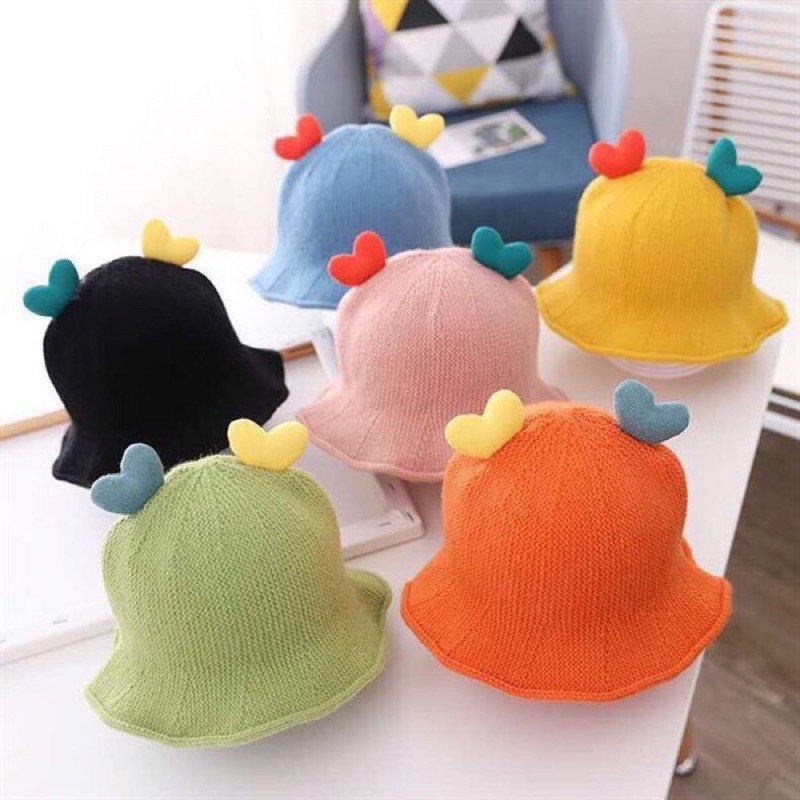Mũ Vành Len Cho Bé Hình Trái Tim 1-3 Tuổi M43