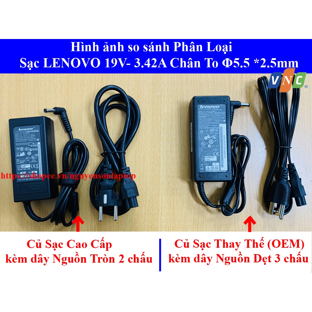 Sạc Laptop LENOVO 19V 3.42A Chân Thường, adapter laptop lenovo (FREE SHIP ĐƠN TỪ 50K)