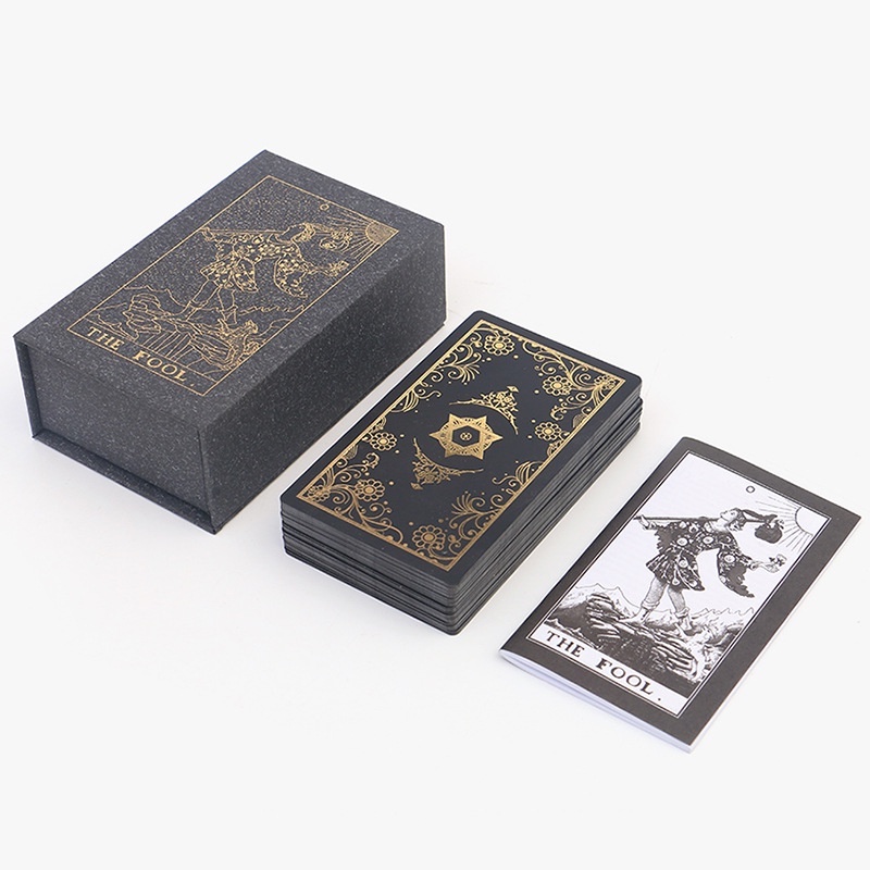 Pvc Waterproof New Rider Waite Tarot Card Game Paper Manual Bộ bài Gold foil Tarot The Fool phiên bản Cao Cấp