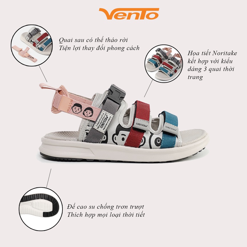 Giày Sandal Vento Nam Nữ Quai Ngang Đi Học đi chơi du lịch NB80