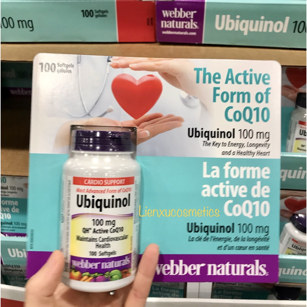 Viên uống bổ tim Ubiquinol 100mg QH active CoQ10 100 viên; HSD T4/2025