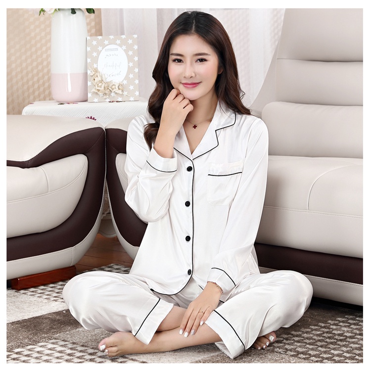 Pijama Lụa Nữ dài tay Xuất Hàn cao cấp MADELA, Bộ Đồ Pijama lụa nữ mặc nhà ngủ, pizama lụa nữ - BPD01 | BigBuy360 - bigbuy360.vn