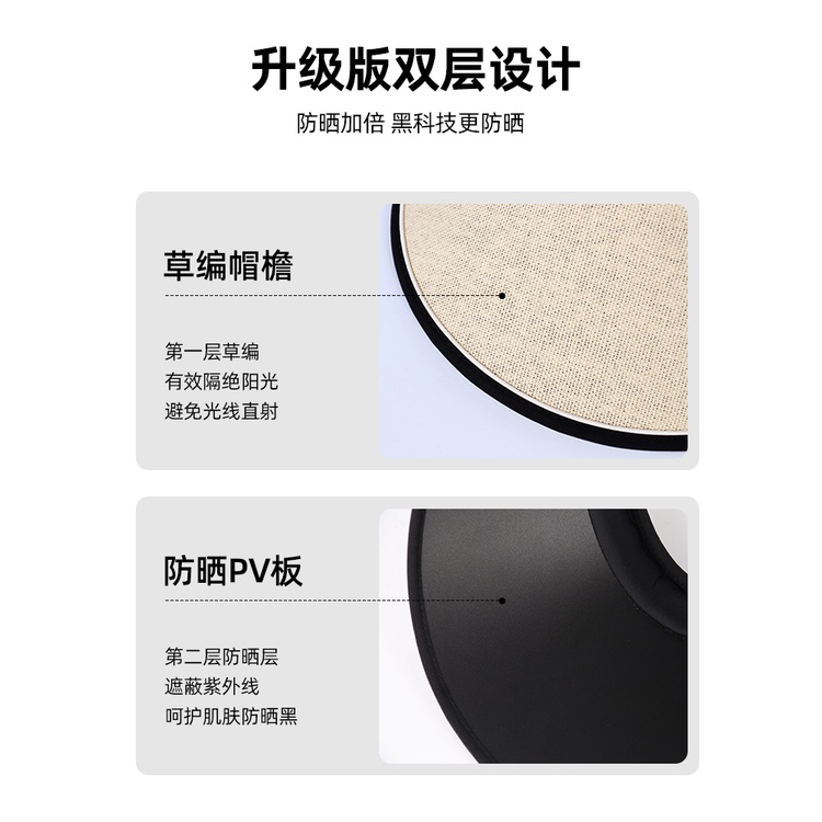 Mũ Cói Rộng Vành Chống Nắng Thiết Kế Hở Chóp Thời Trang Mùa Hè Phong Cách Hàn Quốc Mới Cho Nữ