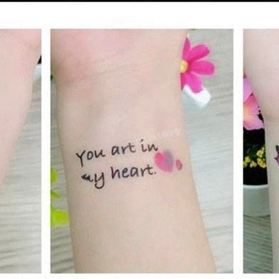 Hình xăm chữ tiếng anh Love Heart a24. Tatoo dán tạm thời size 10x6cn