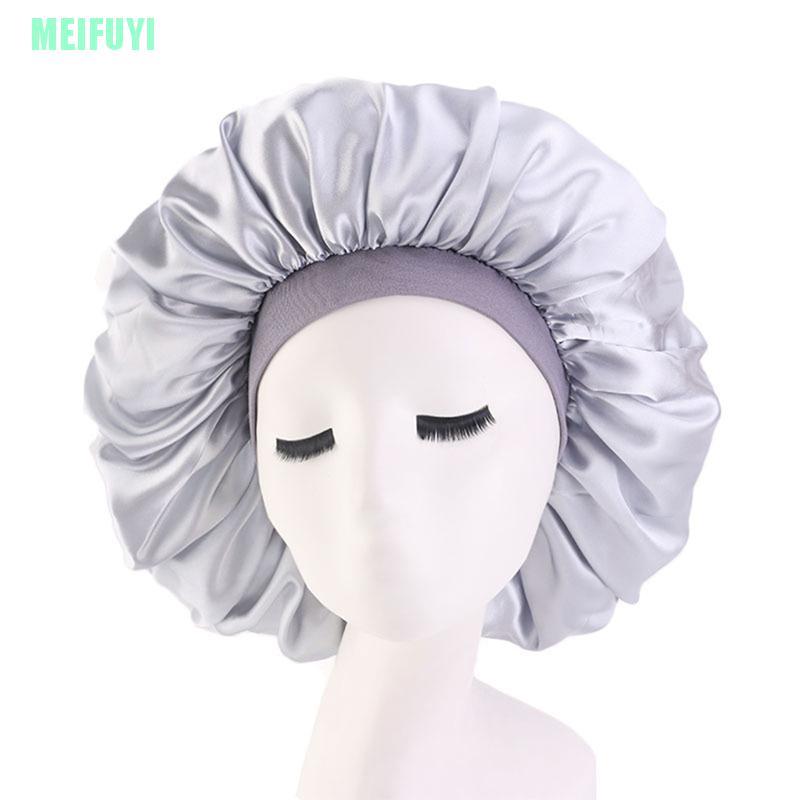 (Hàng Mới Về) Mũ Trùm Tóc Khi Ngủ Bằng Satin Có Thể Điều Chỉnh Kích Cỡ
