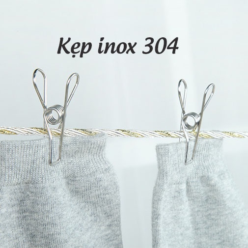 10 kẹp inox 304 phơi quần áo (kẹp sợi)
