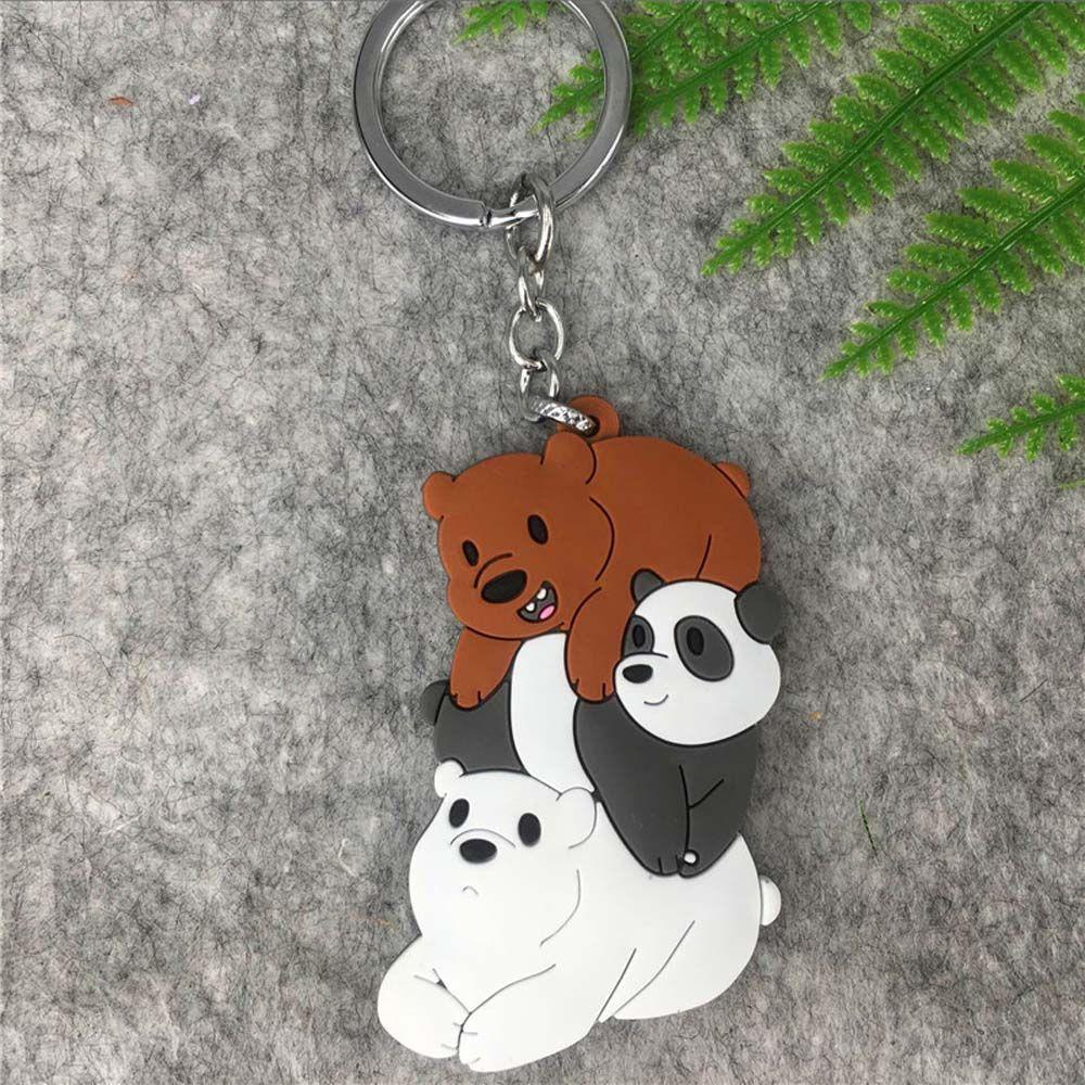 Móc Chìa Khóa Bằng Silica Gel Hình We Bare Bears Dễ Thương