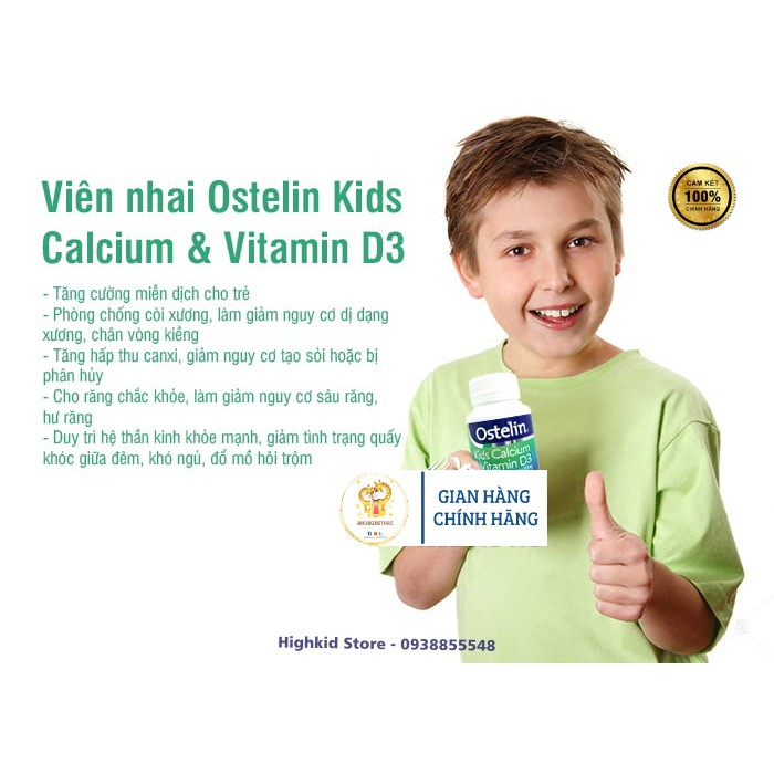 Canxi Ostelin khủng long cho bé - Ostelin Kids Calcium &amp; Vitamin D3 Úc 90 viên