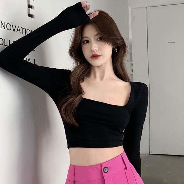 Áo Nữ Tay Dài Cổ Vuông Thời Trang Quyến Rũ