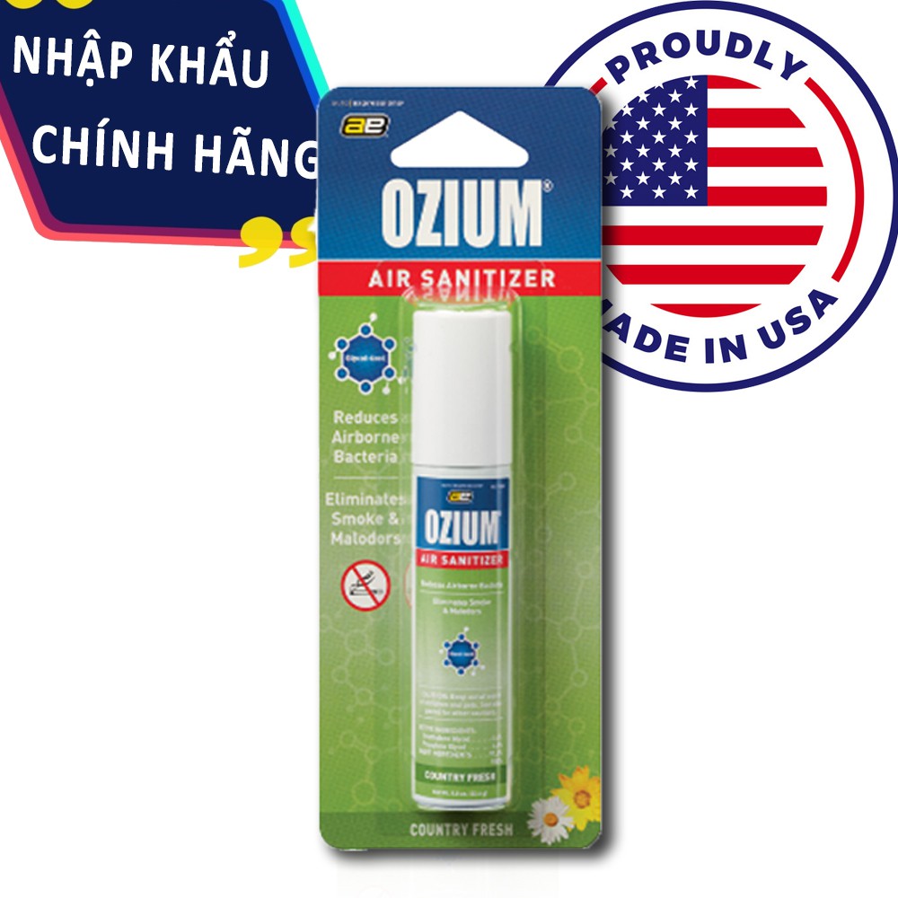[Mã THEDANMY Giảm 30k] Xịt Khử Mùi Khử Khuẩn Cao Cấp OZIUM 25ml Số 1 Từ Mỹ Dùng Cho Ô Tô - Văn Phòng