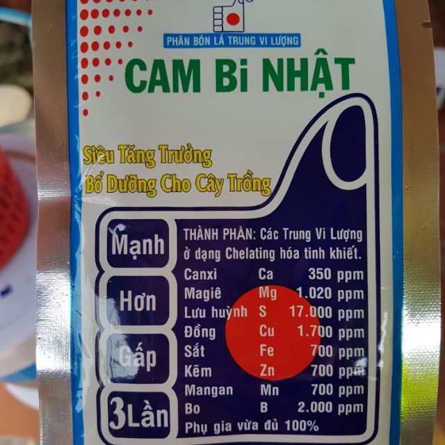 Phân bón bổ sung trung vi lượng Cam bi nhật 308 siêu tăng trưởng