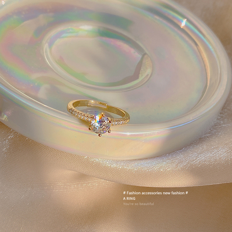 Nhẫn ánh kim loại lấp lánh thiết kế xinh xắn thời trang cho nữ