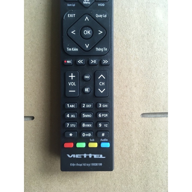 ĐIỀU KHIỂN ĐẦU THU VIETTEL 19008199 loại màu đen -TẶNG KÈM PIN - REMOTE  ĐIỀU KHIỂN ĐẦU THU TRUYỀN HÌNH VIETTEL 19008198