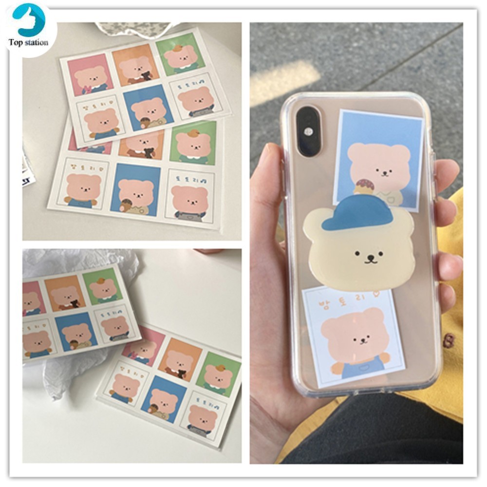 Cute Bear Waterproof Stickers Notebook Tablet Suitcase Phone Case  Student Hand Account Material