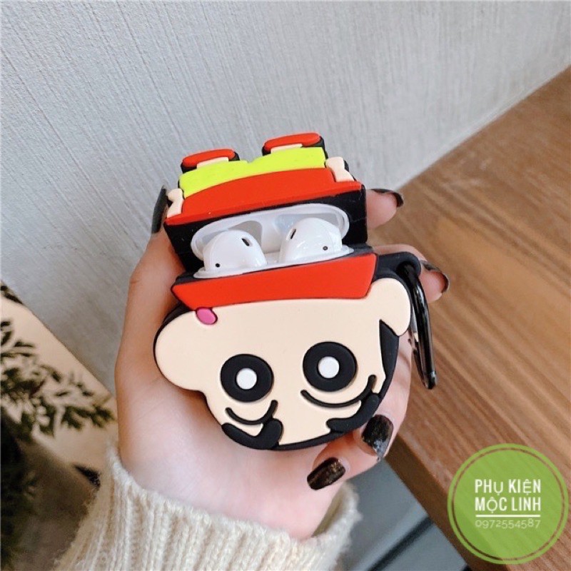 [Tặng kèm móc treo ] Case vỏ bao airpod 1 2 3 Pro đựng tai nghe không dây Airpods  i11 i12 i18 ... Shin Cậu bé Bút chì