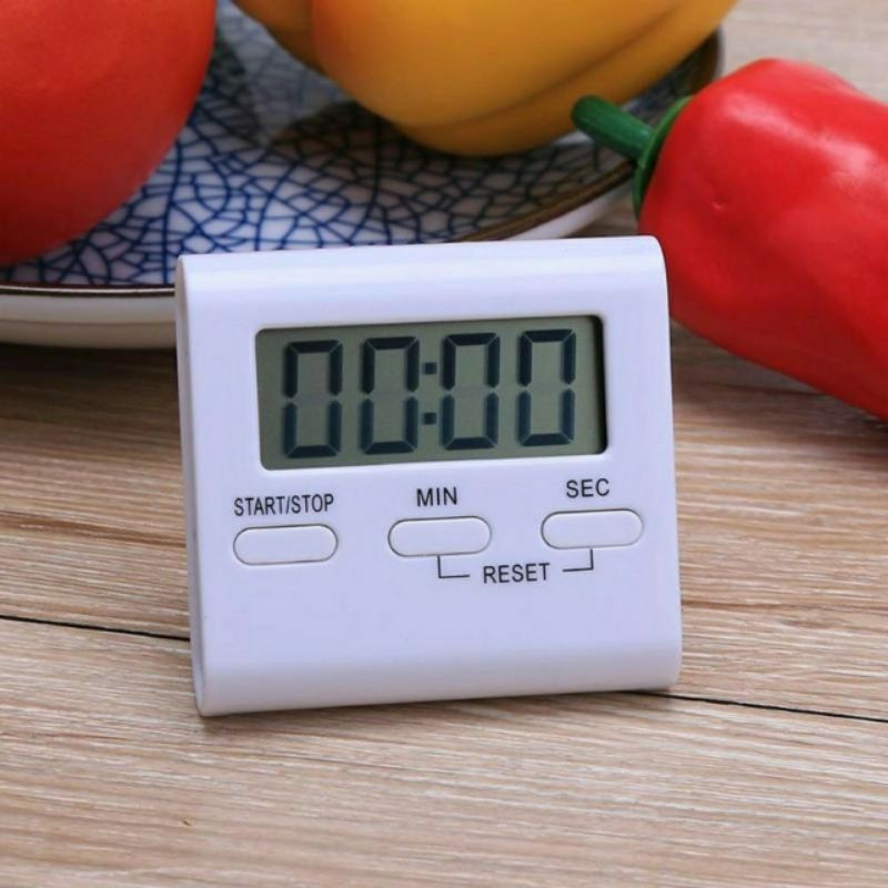 Đồng hồ hẹn giờ nấu ăn đa năng mini màn hình kỹ thuật số LCD có chức năng bấm giờ có từ tính âm báo lớn