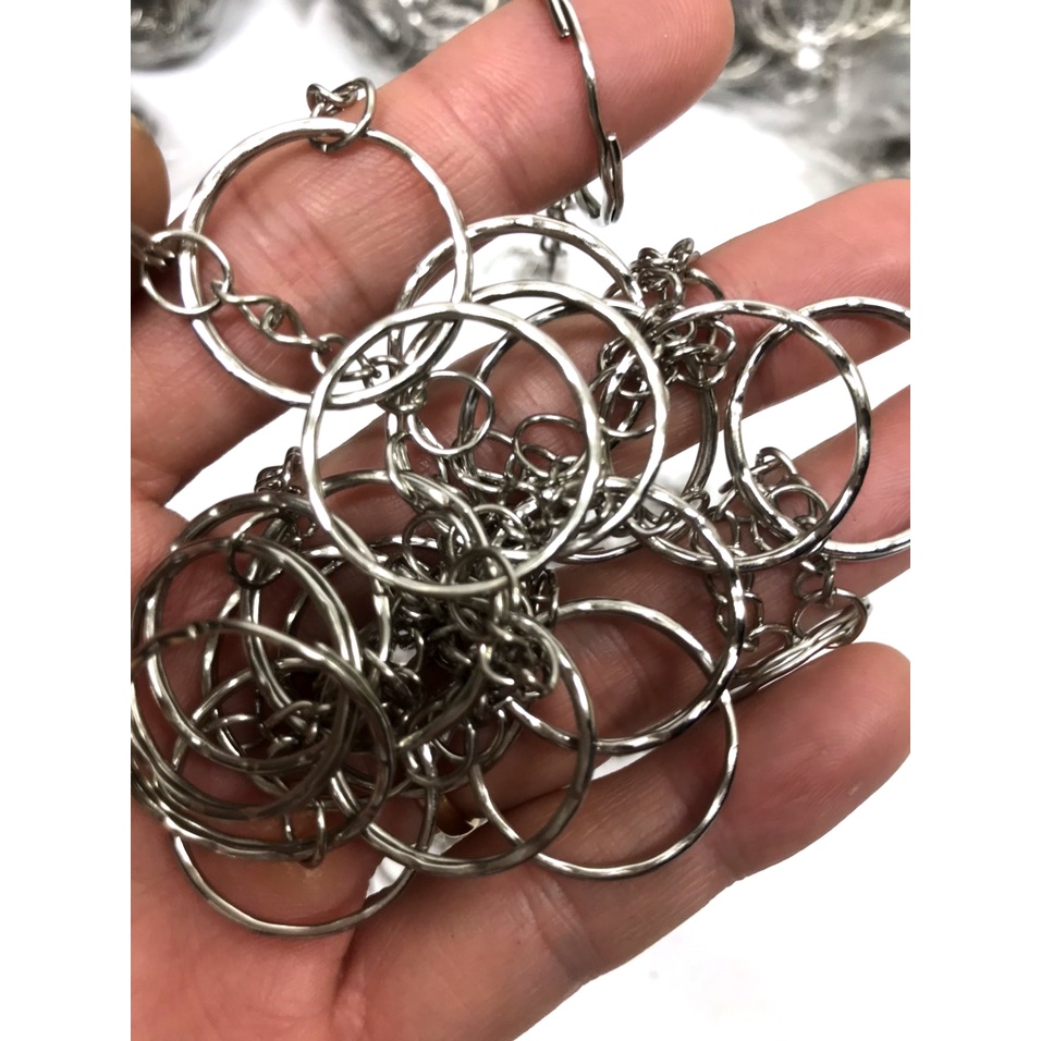 Combo 100 Khoen làm móc khóa - MẪU RĂNG CƯA - đường kính 2.4cm . màu bạc  xi sáng bóng chất lượng tối