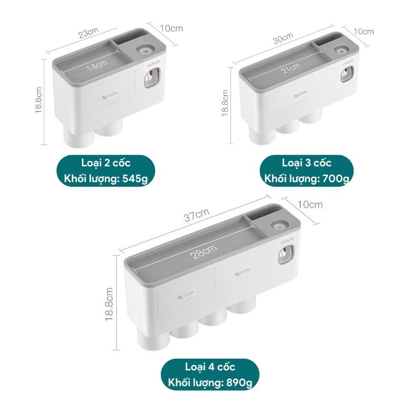 Bộ Nhả Kem Đánh Răng Ecoco Tự Động, Kệ Để Đồ Phòng Tắm Cao Cấp