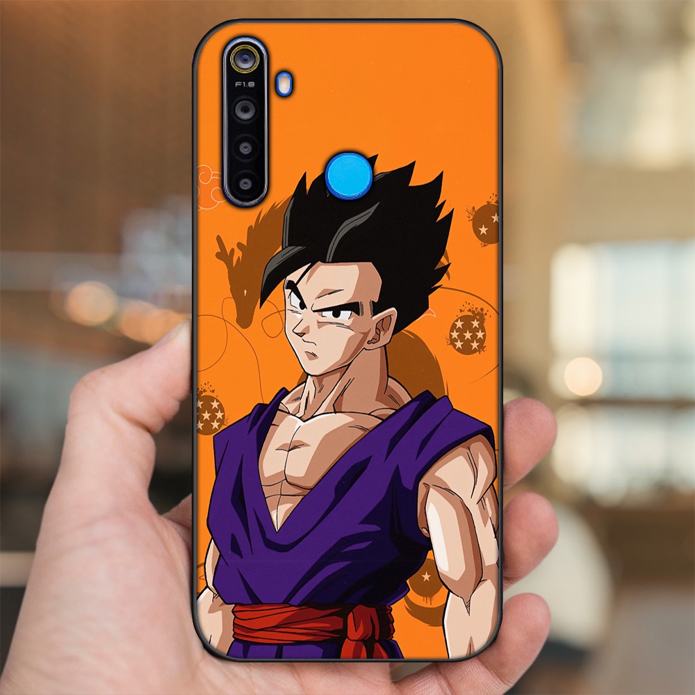 Ốp lưng Realme 5, 5 Pro viền đen in hình Gohan Dragon Ball
