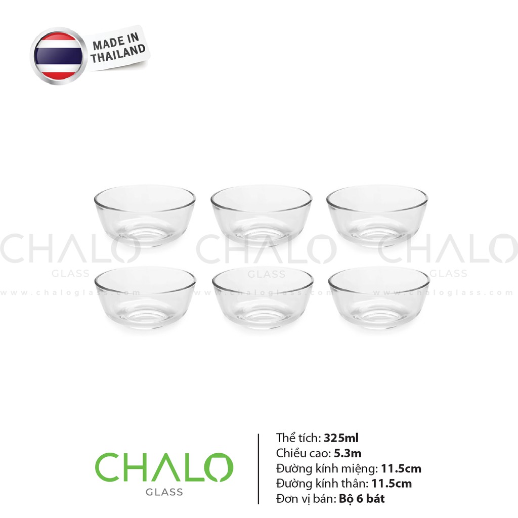 [Made in Thailand] Bát thủy tinh ăn chè Union Glass - UG317 - 325ml (Bộ 06 bát)