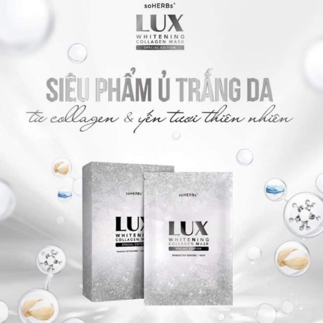 [ 1 hộp 3 gói ] Ủ dịch yến tươi lux truyền trắng collagen