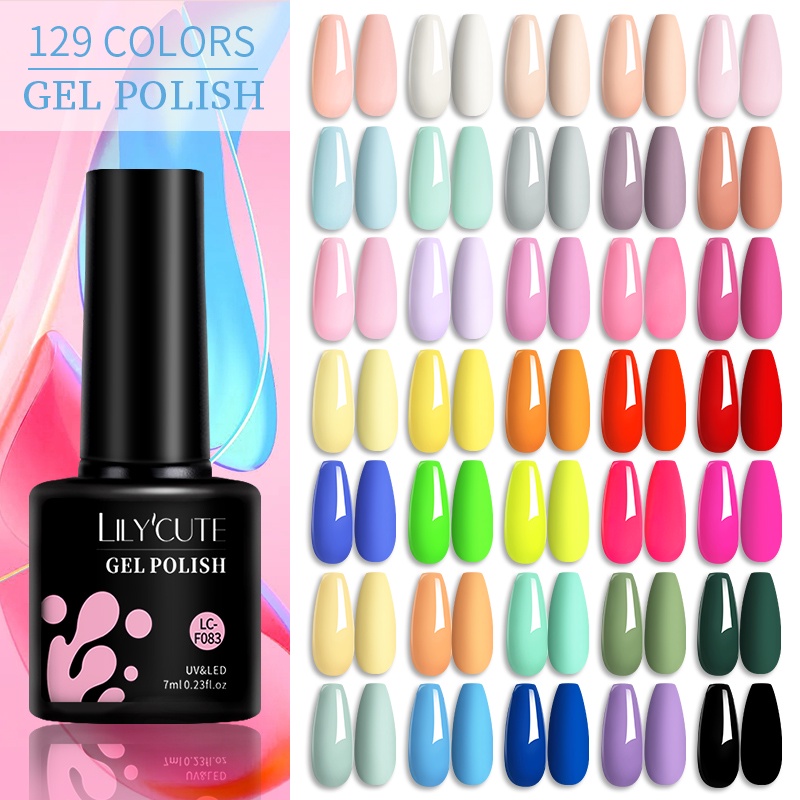 1 Lọ Sơn Móng Tay Gel Uv 7Ml Màu Hồng / Xanh Dương / Tím Lấp Lánh