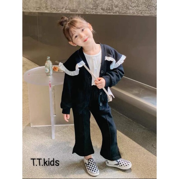 Đồ bộ dài tay bé áo - Áo khoác cardigan quần ống loe🥰