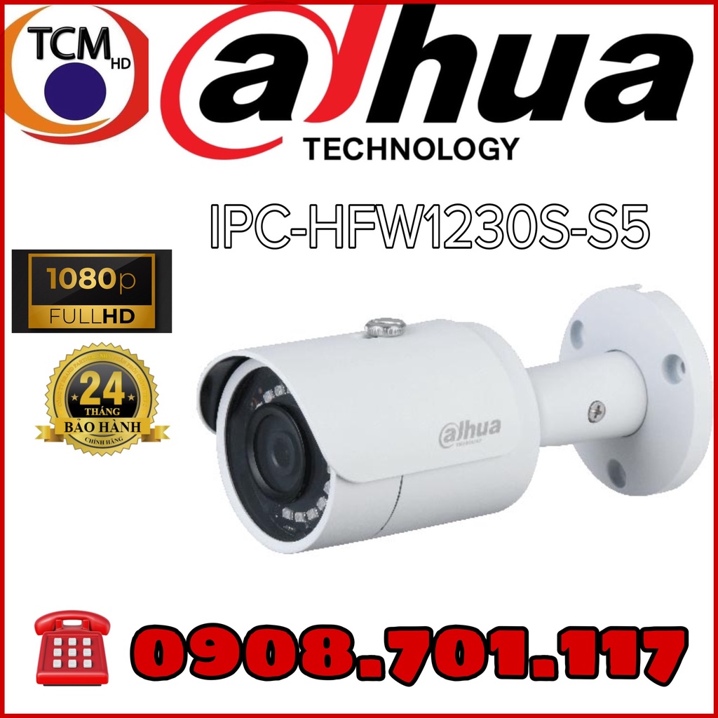 Camera IP hồng ngoại 2.0 Megapixel DAHUA DH-IPC-HFW1230S-S5