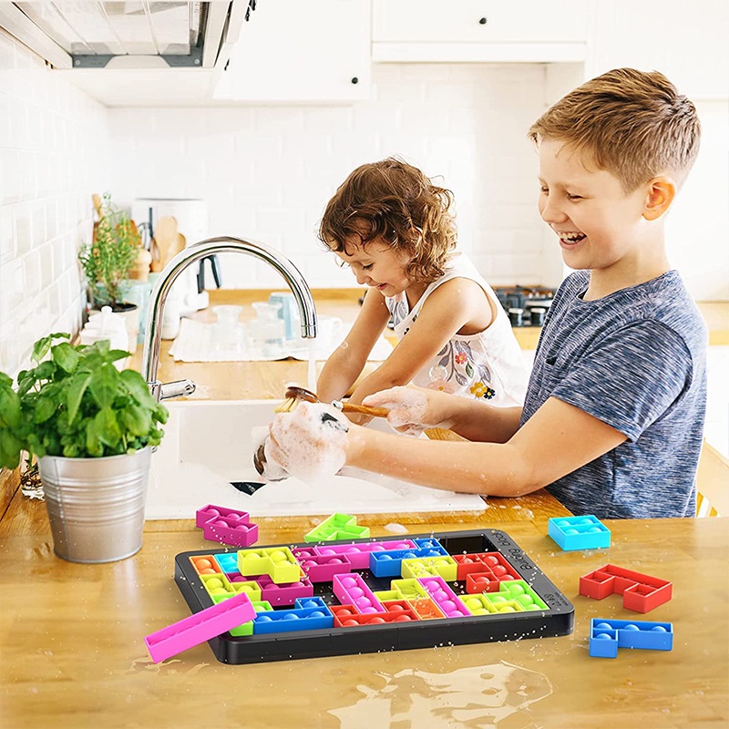 Pop It Đồ Chơi Xếp Hình Khối Xếp Hình Giải Tỏa Căng Thẳng Không Giới Hạn Cho Não Bộ Não Bộ Đồ Chơi Khay