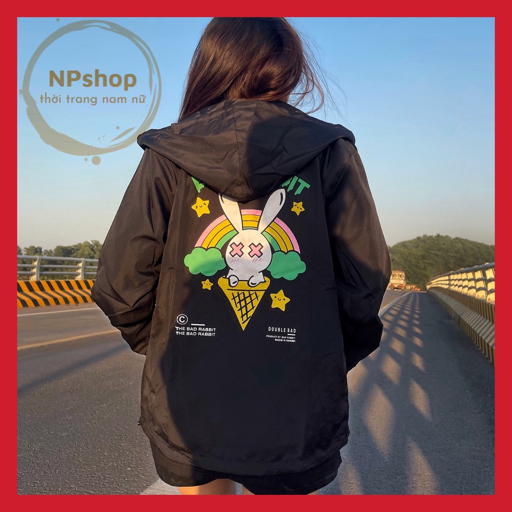 Áo khoác dù Bad Rabbit nam nữ form rộng , áo gió Unisex Chống Nắng ulzzang Jacket Bomber | BigBuy360 - bigbuy360.vn