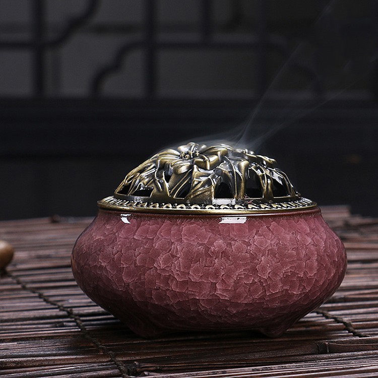 Lư - Lư đốt trầm hàng chuẩn gốm sứ bát tràng.