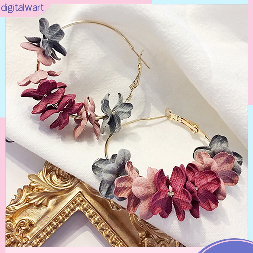 Dg✌❤ Bông Tai Kim Loại Hình Tròn Lớn Thanh Lịch Dành Cho Nữ