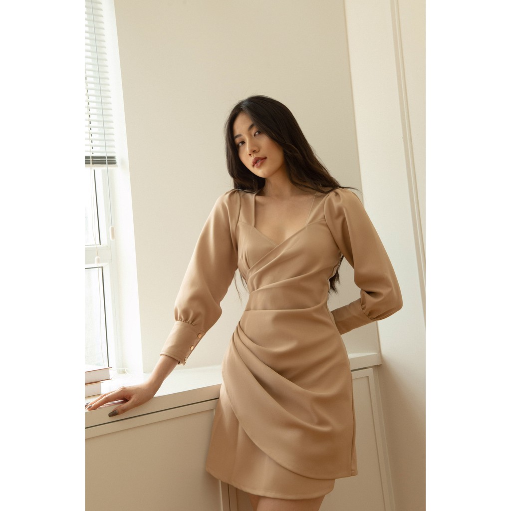 Đầm Kiểu Xếp Eo Cách Điệu 3 Màu - EDINI - D1185 | BigBuy360 - bigbuy360.vn