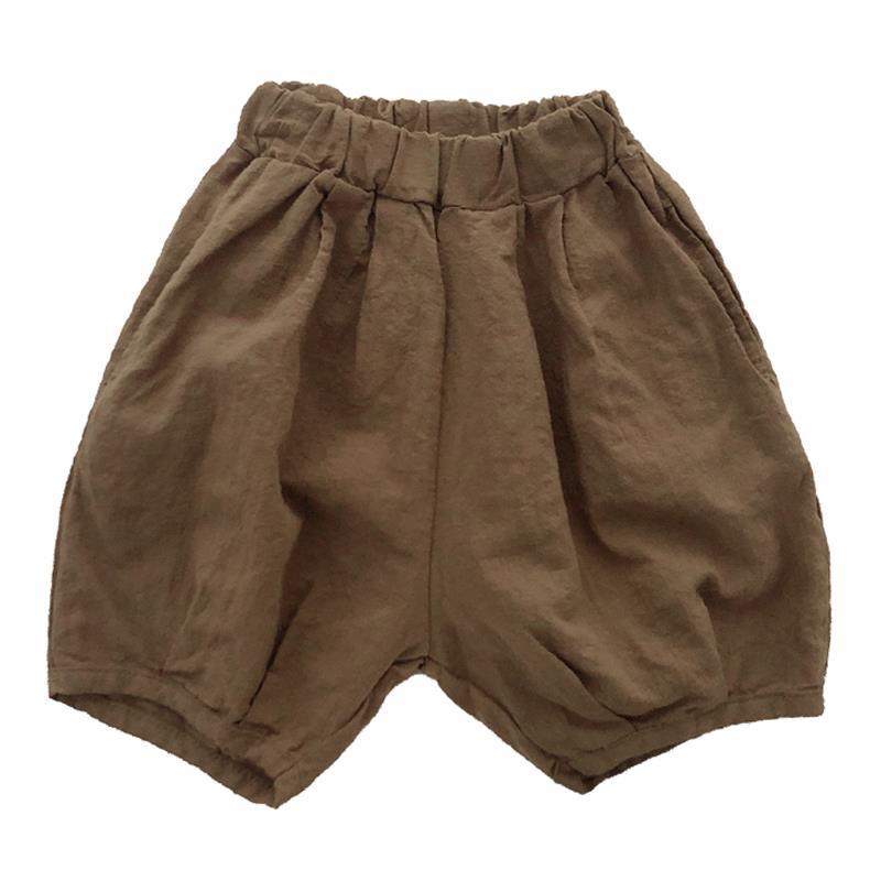 Quần Short Cotton Lanh Mùa Hè Cho Bé Trai Bé Gái