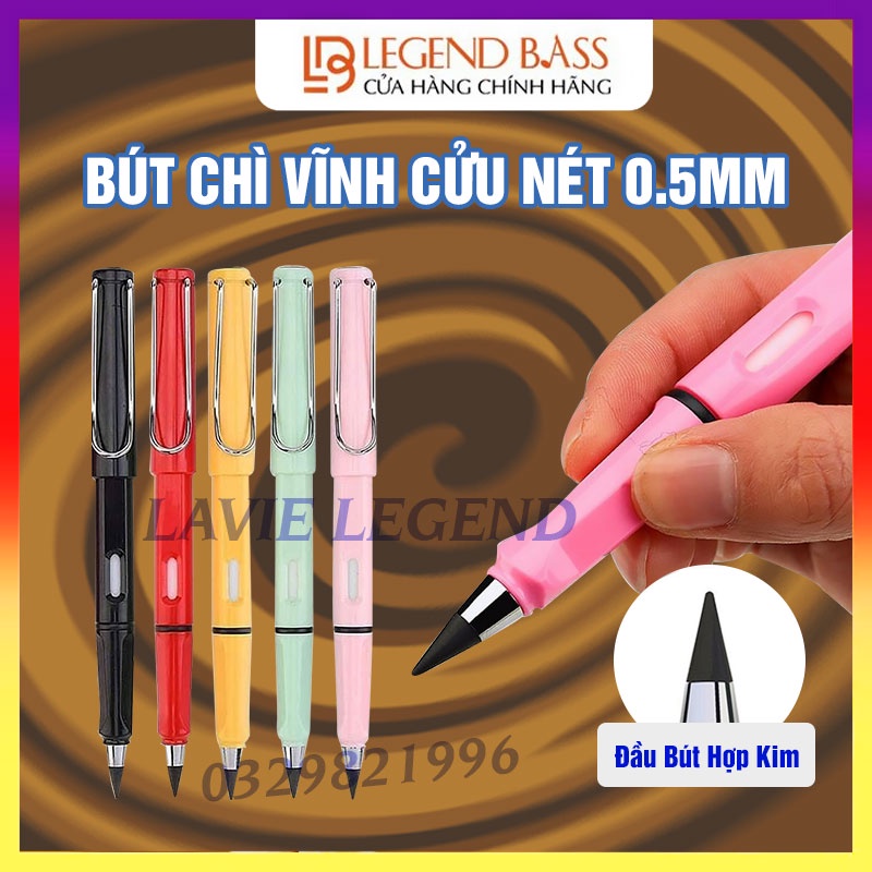 Bút Chì Vĩnh Cửu Không Cần Gọt, Đầu Kim Loại Viết Nét Đậm 0.5mm Tẩy Dễ Dàng