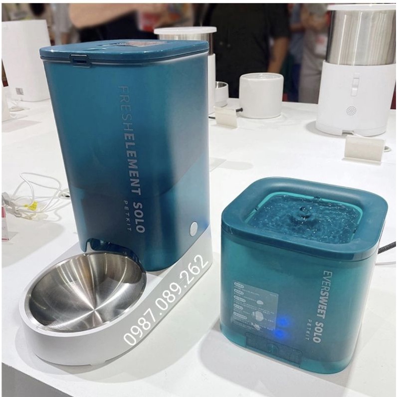 Bản Quốc Tế- Máy cho ăn Tự động Pet kit Yumshare Solo Gemini Camera Dual Hopper Fresh Element Solo cho chó mèo qua App