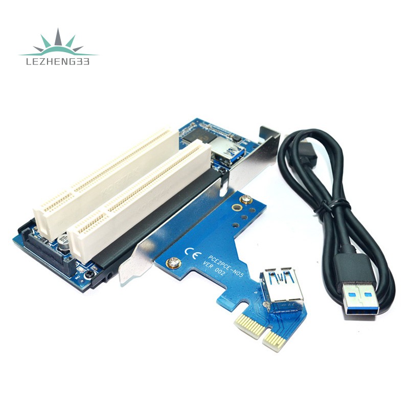 Desktop Pci-Express Pci-E Adapter Pcie To Dual Pci Slot Expansion Card Usb 3.0 A