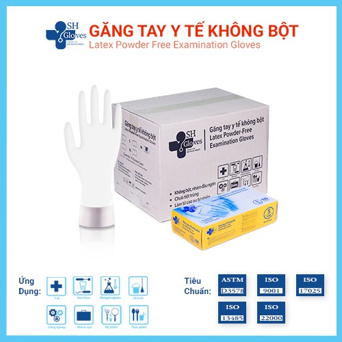 Găng Tay Y Tế Không Bôt nấu ăn, chế biến thực phẩm, phun xăm, thẩm mỹ hộp 100 chiếc.