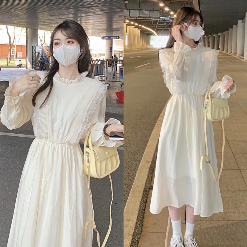 Váy trắng dáng dài ulzzang nàng thơ